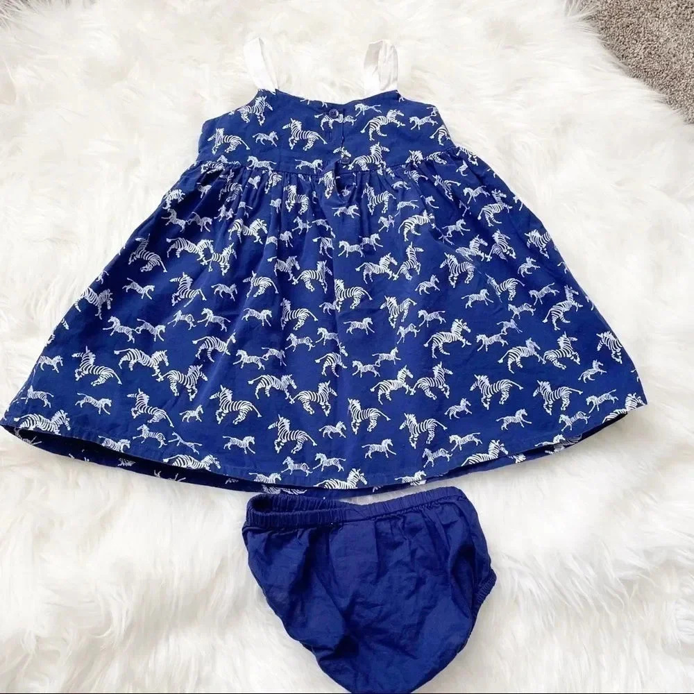 GYMBOREE Navy White Zebra Cotton Sundress‎ 2T